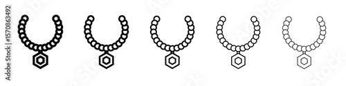 Necklace Icon outline simple illustration isolated