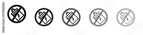 No Electronic Vaping icon outline simple illustration isolated