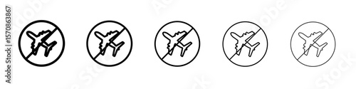 no flight or fly zone icon outline simple illustration isolated
