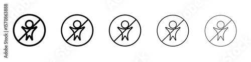 No kid allowed icon outline simple illustration isolated