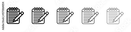 Note icon outline simple illustration isolated