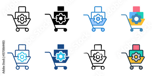 Procurement icon set multiple style collection 

