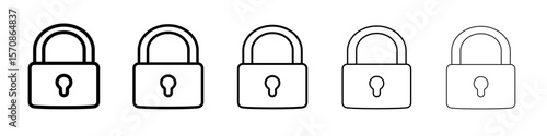 Padlock icon outline simple illustration isolated