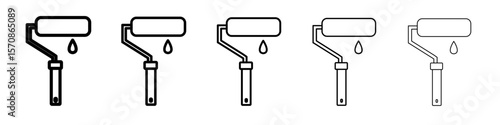 Paint Roller icon outline simple illustration isolated