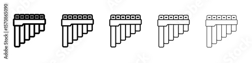 Pan Flute Icon outline simple illustration isolated