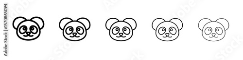 panda icon outline simple illustration isolated