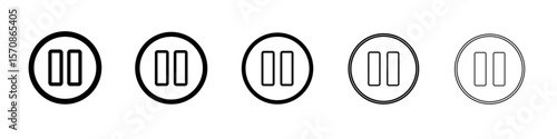 pause icon outline simple illustration isolated
