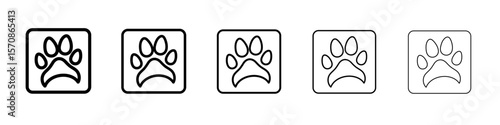Paw icon outline simple illustration isolated