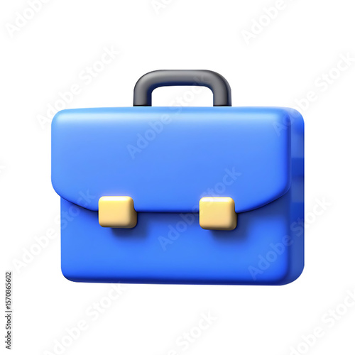 3D Render Professional Blue Briefcase  Business Success Symbol