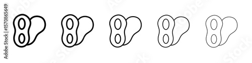 Peanut icon outline simple illustration isolated