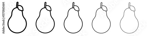 Pear icon outline simple illustration isolated