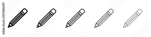 Pencil icon outline simple illustration isolated