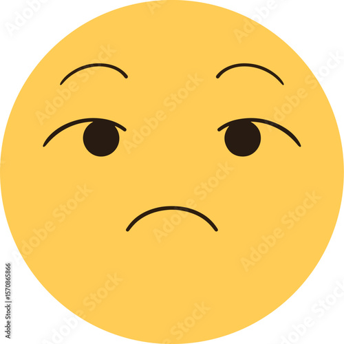 Yellow emoji with a frowning face looking up