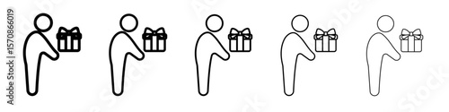 Person offer gift icon outline simple illustration isolated