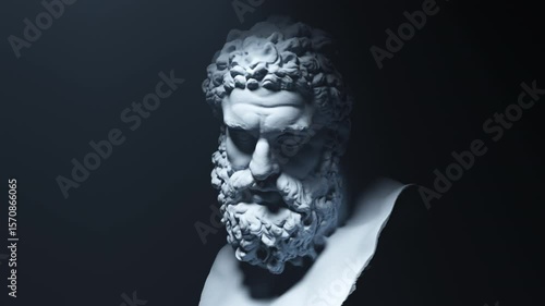 BUST OF HERCULES - Sculpture / Statue - 4K Footage