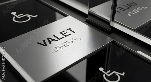 Wallpaper Mural Valet Parking Signage With Braille And Accessibility Symbol For Hotels And Buildings Torontodigital.ca