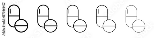 Pills icon outline simple illustration isolated