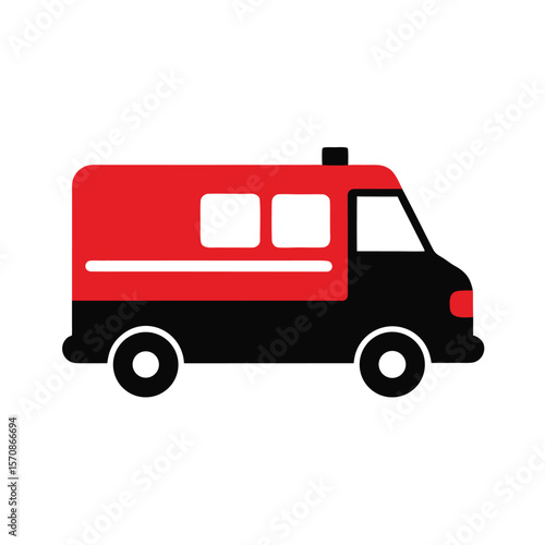Wallpaper Mural Ambulance van silhouette in minimalist style for emergency healthcare and transport use Torontodigital.ca