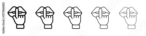 Please do quite pssst icon outline simple illustration isolated