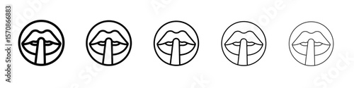 Please do quite pssst icon outline simple illustration isolated