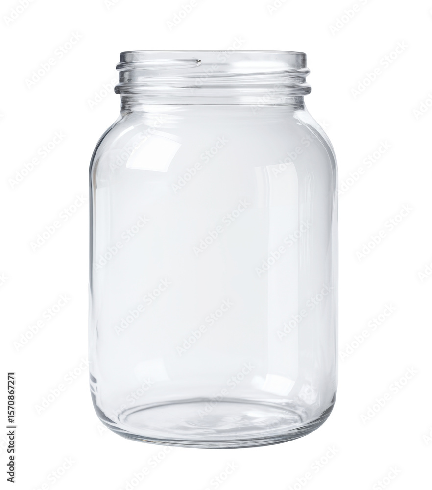 empty glass jar isolated on white background. empty glass jar isolated on white background.