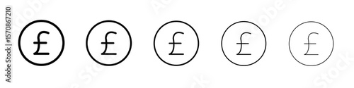 Pound icon outline simple illustration isolated