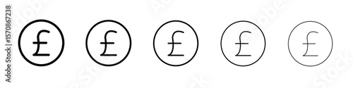 Pound icon outline simple illustration isolated