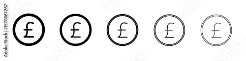 Pound icon outline simple illustration isolated