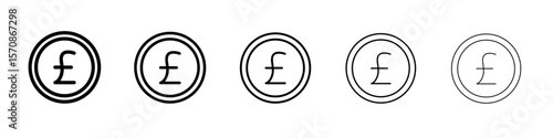 Pound icon outline simple illustration isolated