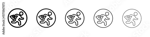Purse snatcher icon outline simple illustration isolated