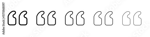 Quotes icon outline simple illustration isolated