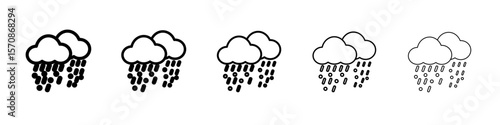 Rain icon outline simple illustration isolated