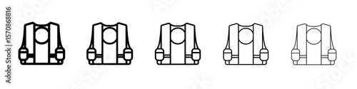 Reflective Police Vest icon outline simple illustration isolated