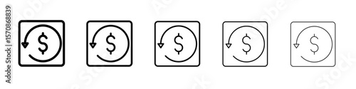 refund money icon outline simple illustration isolated