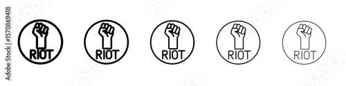 Riot sign icon outline simple illustration isolated