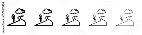 River icon outline simple illustration isolated