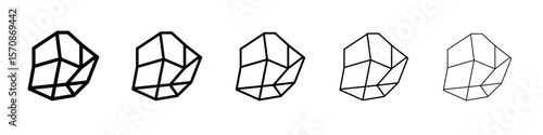 Rock stone crystal icon outline simple illustration isolated