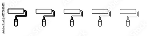Roller icon set. outline simple illustration isolated