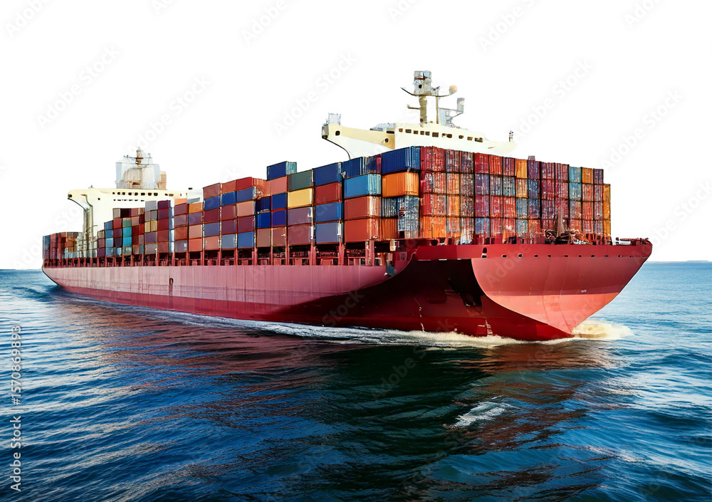Fototapeta premium Container ship carrying container for import and export, business logistic and transportation