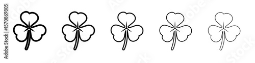 Wallpaper Mural Saint patrick Leaf clover icon outline simple illustration isolated Torontodigital.ca