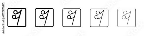 semiquaver note icon outline simple illustration isolated