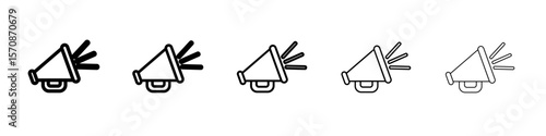 Set of Megaphone icons. outline simple illustration isolated