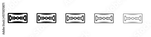 Set of Razor blade icons outline simple illustration isolated