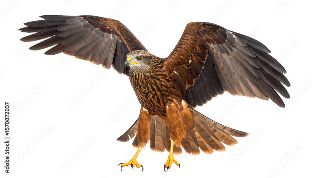 Fototapeta premium Bird of prey in flight isolated on transparent background