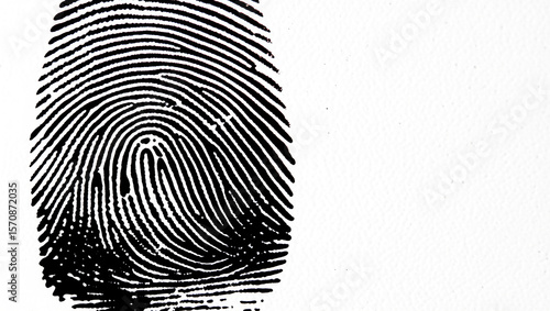 Detailed Fingerprint Impression on White Surface Illustrating Unique Patterns and Individual Identification Features for Forensic Analysis and Security