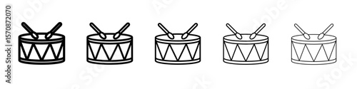 Snare Drum icon outline simple illustration isolated