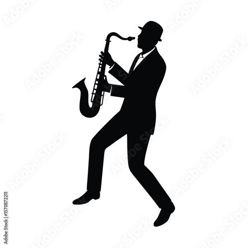 saxophone player silhouette