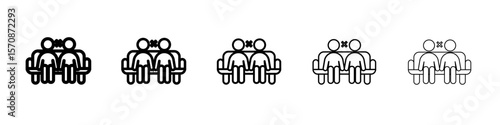 Social distancing sitting icon outline simple illustration isolated