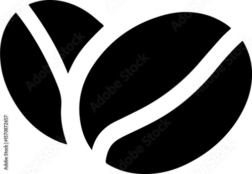 Coffee Beans Icon Simple Black Silhouette