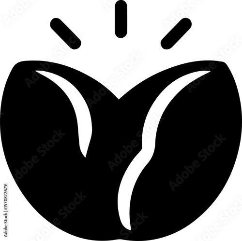 Coffee Beans Icon Simple Black Silhouette